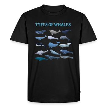 Types de baleines Whale Lovers Whales Espèces de baleines - T-shirt Premium bio Homme - noir - Devant - Nico (187cm)