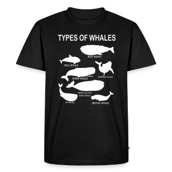Types de baleines Whale Lovers Whales Espèces de baleines - T-shirt Premium bio Homme - noir - Devant - Nico (187cm)