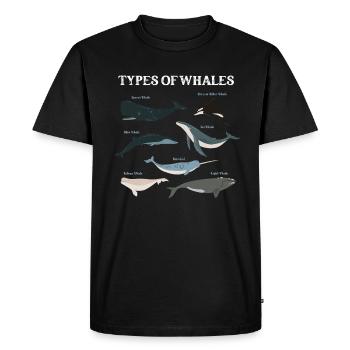 Types de baleines Whale Lovers Whales Espèces de baleines - T-shirt Premium bio Homme - noir - Devant - Nico (187cm)