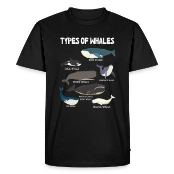 Types de baleines Whale Lovers Whales Espèces de baleines - T-shirt Premium bio Homme - noir - Devant - Nico (187cm)