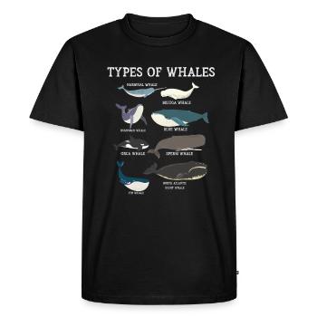 Types de baleines Whale Lovers Whales Espèces de baleines - T-shirt Premium bio Homme - noir - Devant - Nico (187cm)