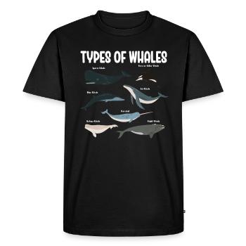 Types de baleines Whale Lovers Whales Espèces de baleines - T-shirt Premium bio Homme - noir - Devant - Nico (187cm)