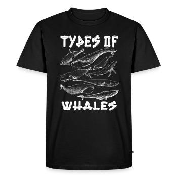 Types de baleines Whale Lovers Whales Espèces de baleines - T-shirt Premium bio Homme - noir - Devant - Nico (187cm)