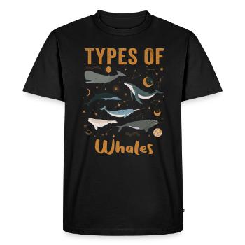 Types de baleines Whale Lovers Whales Espèces de baleines - T-shirt Premium bio Homme - noir - Devant - Nico (187cm)