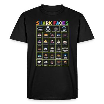 Types de visages de requin. Identification du visage du requin - T-shirt Premium bio Homme - noir - Devant - Nico (187cm)