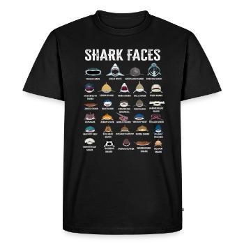 Types de visages de requins. Identification du visage du requin - T-shirt Premium bio Homme - noir - Devant - Nico (187cm)