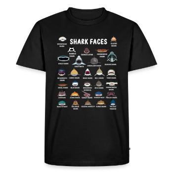 Types de visages de requin. Identification du visage du requin - T-shirt Premium bio Homme - noir - Devant - Nico (187cm)