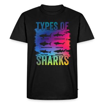 Types de requins - T-shirt Premium bio Homme - noir - Devant - Nico (187cm)