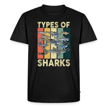 Types de requins - T-shirt Premium bio Homme - noir - Devant - Nico (187cm)