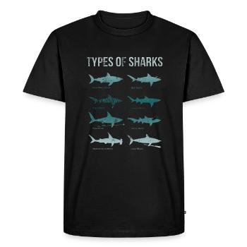 Types de requins - T-shirt Premium bio Homme - noir - Devant - Nico (187cm)