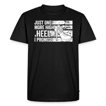 Juste un talon haut de plus que je promets - T-shirt Premium bio Homme - noir - Devant - Nico (187cm)