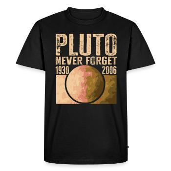 Never Forget Pluto Design Retro Style Funny Space - Men's Premium Organic T-Shirt - black - Front - Nico (187cm)