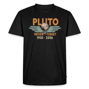 Never Forget Pluto Design Retro Style Funny Space - Men's Premium Organic T-Shirt - black - Front - Nico (187cm)
