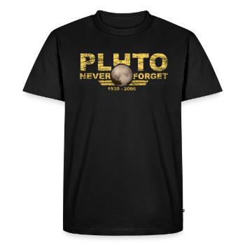 Never Forget Pluto Design Retro Style Funny Space - Men's Premium Organic T-Shirt - black - Front - Nico (187cm)