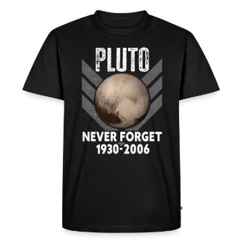 Never Forget Pluto Design Retro Style Funny Space - Men's Premium Organic T-Shirt - black - Front - Nico (187cm)