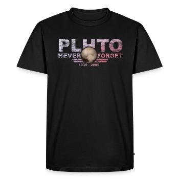 Never Forget Pluto Design Retro Style Funny Space - Men's Premium Organic T-Shirt - black - Front - Nico (187cm)
