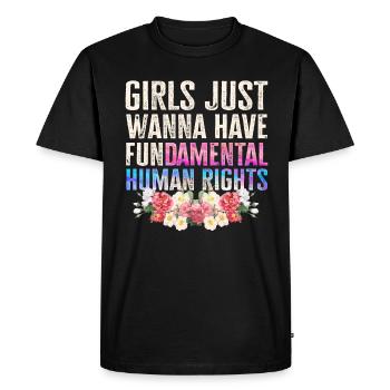Les filles veulent juste avoir des droits humains fondamentaux - T-shirt Premium bio Homme - noir - Devant - Nico (187cm)