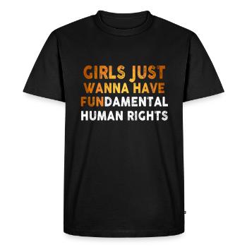 Les filles veulent juste avoir des droits humains fondamentaux - T-shirt Premium bio Homme - noir - Devant - Nico (187cm)