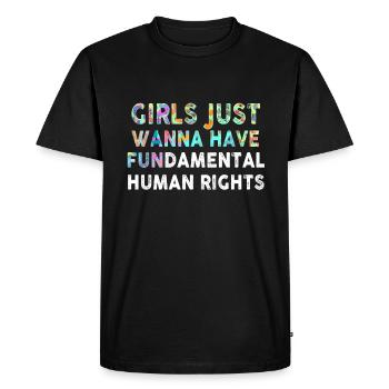 Les filles veulent juste avoir des droits humains fondamentaux - T-shirt Premium bio Homme - noir - Devant - Nico (187cm)