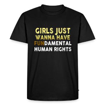Les filles veulent juste avoir des droits humains fondamentaux - T-shirt Premium bio Homme - noir - Devant - Nico (187cm)
