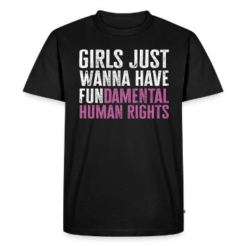 Les filles veulent juste avoir des droits humains fondamentaux - T-shirt Premium bio Homme - noir - Devant - Nico (187cm)