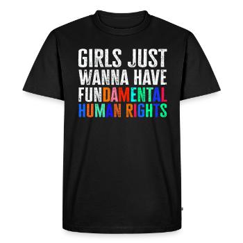 Les filles veulent juste avoir des droits humains fondamentaux - T-shirt Premium bio Homme - noir - Devant - Nico (187cm)