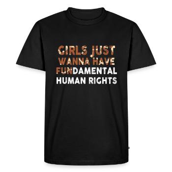 Les filles veulent juste avoir des droits humains fondamentaux - T-shirt Premium bio Homme - noir - Devant - Nico (187cm)