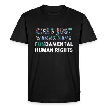 Les filles veulent juste avoir des droits humains fondamentaux - T-shirt Premium bio Homme - noir - Devant - Nico (187cm)