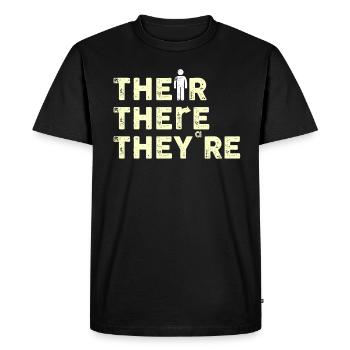 Leur là Ils sont professeur d’anglais Grammaire - T-shirt Premium bio Homme - noir - Devant - Nico (187cm)