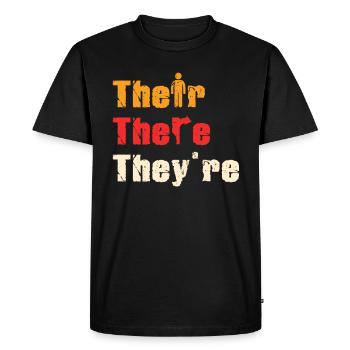 Leur là Ils sont professeur d’anglais Grammaire - T-shirt Premium bio Homme - noir - Devant - Nico (187cm)