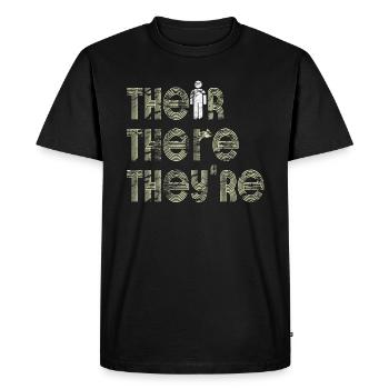 Leur là Ils sont professeur d’anglais Grammaire - T-shirt Premium bio Homme - noir - Devant - Nico (187cm)