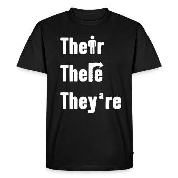Leur là Ils sont professeur d’anglais Grammaire - T-shirt Premium bio Homme - noir - Devant - Nico (187cm)