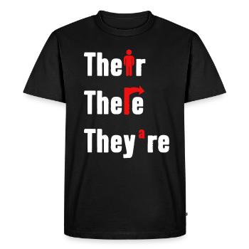 Leur là Ils sont professeur d’anglais Grammaire - T-shirt Premium bio Homme - noir - Devant - Nico (187cm)
