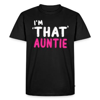 I am That Auntie - Men's Premium Organic T-Shirt - black - Front - Nico (187cm)
