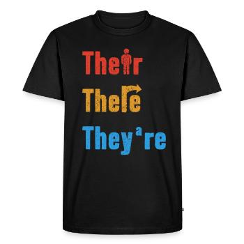 Leur là Ils sont professeur d’anglais Grammaire - T-shirt Premium bio Homme - noir - Devant - Nico (187cm)