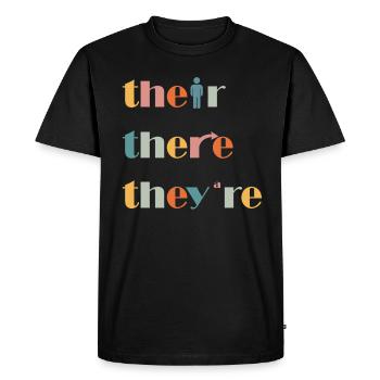 Leur là Ils sont professeur d’anglais Grammaire - T-shirt Premium bio Homme - noir - Devant - Nico (187cm)