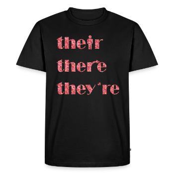 Leur là Ils sont professeur d’anglais Grammaire - T-shirt Premium bio Homme - noir - Devant - Nico (187cm)