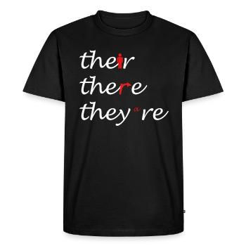 Leur là Ils sont professeur d’anglais Grammaire - T-shirt Premium bio Homme - noir - Devant - Nico (187cm)