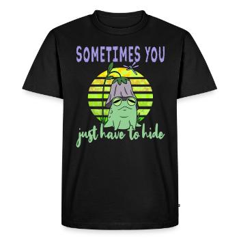 Dépression Dépression Grenouille - T-shirt Premium bio Homme - noir - Devant - Nico (187cm)