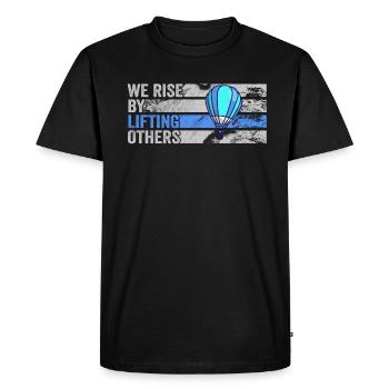 We Rise By Lifting Others Inspirational Quote - Men's Premium Organic T-Shirt - black - Front - Nico (187cm)