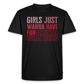 Les filles veulent juste avoir des droits humains fondamentaux - T-shirt Premium bio Homme - noir - Devant - Nico (187cm)