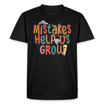 Mistakes Help Us Grow Back To School Motivational - Men's Premium Organic T-Shirt - black - Front - Nico (187cm)