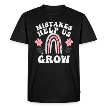 Mistakes Help Us Grow Back To School Motivational - Men's Premium Organic T-Shirt - black - Front - Nico (187cm)