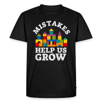 Mistakes Help Us Grow Back To School Motivational - Men's Premium Organic T-Shirt - black - Front - Nico (187cm)