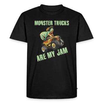 Monster Trucks Are My Jam Vintage Retro - Men's Premium Organic T-Shirt - black - Front - Nico (187cm)
