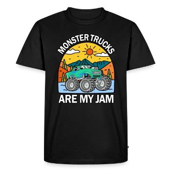 Monster Trucks Are My Jam Vintage Retro - Men's Premium Organic T-Shirt - black - Front - Nico (187cm)