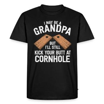 I May Be A Grandpa But I'll Still Kick Your Butt - Men's Premium Organic T-Shirt - black - Front - Nico (187cm)