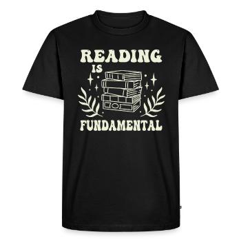 La lecture est fondamentale - T-shirt Premium bio Homme - noir - Devant - Nico (187cm)