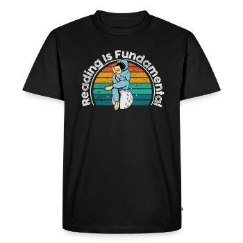 La lecture est fondamentale - T-shirt Premium bio Homme - noir - Devant - Nico (187cm)