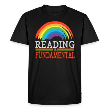 La lecture est fondamentale - T-shirt Premium bio Homme - noir - Devant - Nico (187cm)